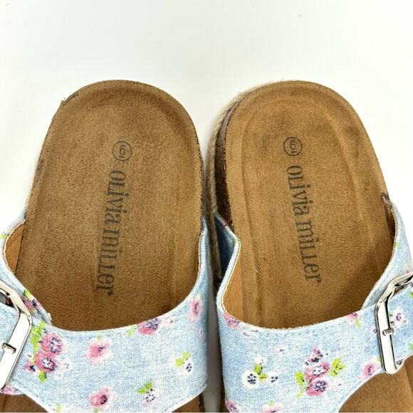 Olivia Miller Sandal Size 6 Thong-Toe Blue Adjustable Strap Padded Footbed New - Picture 9 of 12